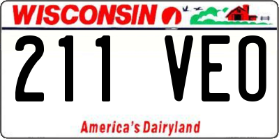 WI license plate 211VEO