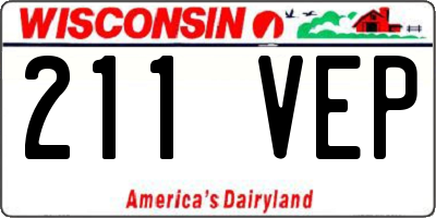 WI license plate 211VEP