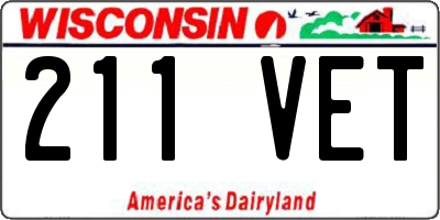 WI license plate 211VET