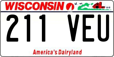 WI license plate 211VEU