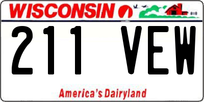 WI license plate 211VEW