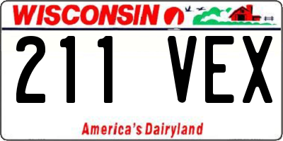 WI license plate 211VEX