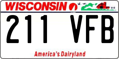 WI license plate 211VFB