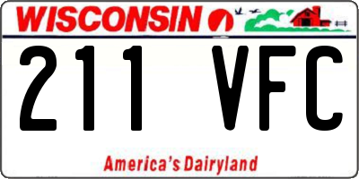 WI license plate 211VFC