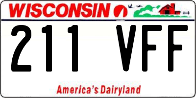 WI license plate 211VFF