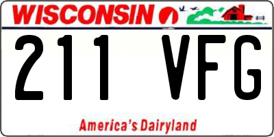 WI license plate 211VFG
