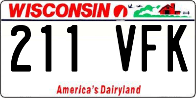 WI license plate 211VFK