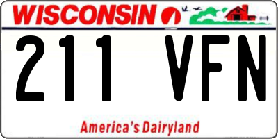 WI license plate 211VFN