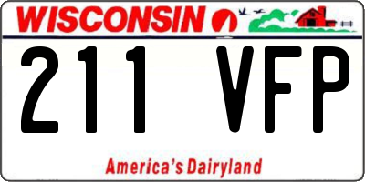 WI license plate 211VFP