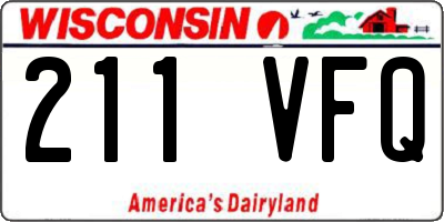 WI license plate 211VFQ