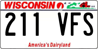 WI license plate 211VFS