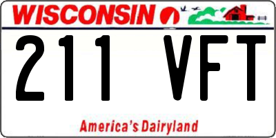 WI license plate 211VFT