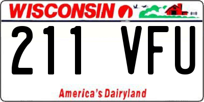 WI license plate 211VFU