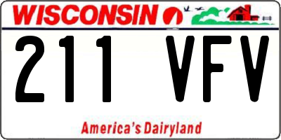WI license plate 211VFV