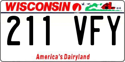WI license plate 211VFY