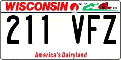WI license plate 211VFZ
