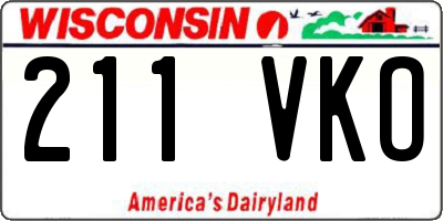 WI license plate 211VKO
