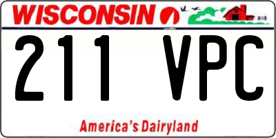 WI license plate 211VPC