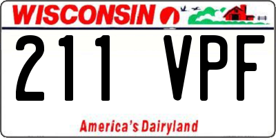 WI license plate 211VPF