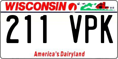 WI license plate 211VPK