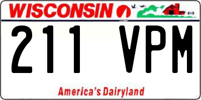WI license plate 211VPM