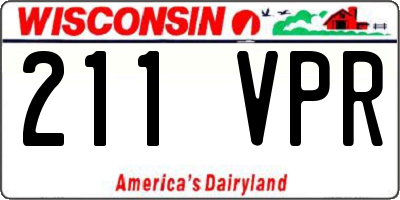 WI license plate 211VPR