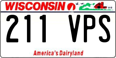 WI license plate 211VPS