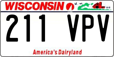 WI license plate 211VPV