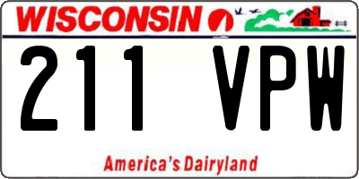 WI license plate 211VPW
