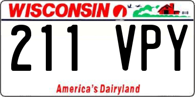 WI license plate 211VPY