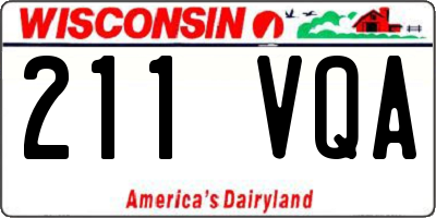 WI license plate 211VQA