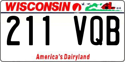 WI license plate 211VQB