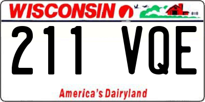 WI license plate 211VQE