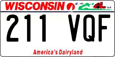WI license plate 211VQF