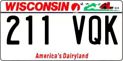WI license plate 211VQK