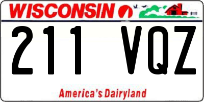 WI license plate 211VQZ