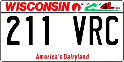 WI license plate 211VRC