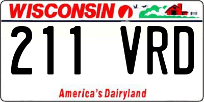 WI license plate 211VRD
