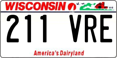 WI license plate 211VRE