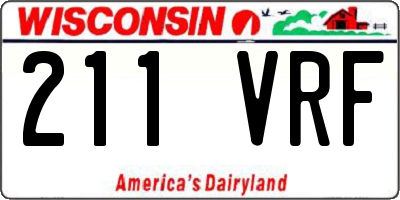 WI license plate 211VRF