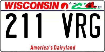 WI license plate 211VRG