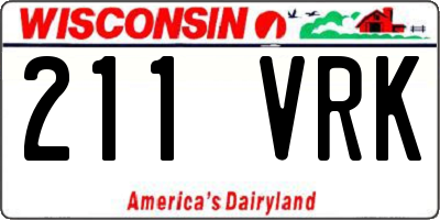 WI license plate 211VRK