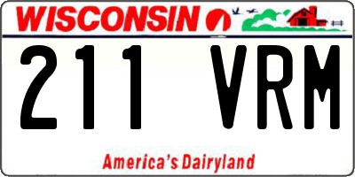 WI license plate 211VRM