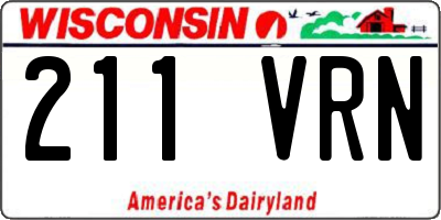 WI license plate 211VRN