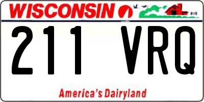 WI license plate 211VRQ