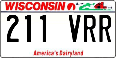 WI license plate 211VRR