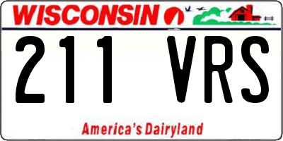 WI license plate 211VRS