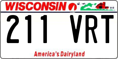 WI license plate 211VRT