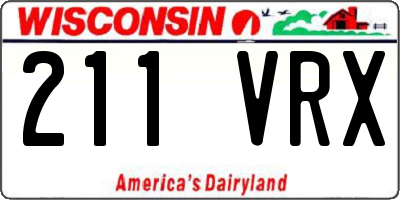 WI license plate 211VRX