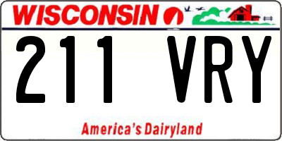 WI license plate 211VRY